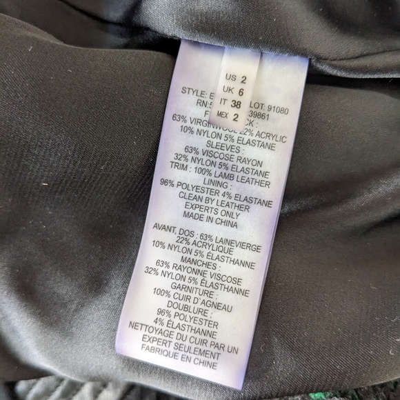 Elie Tahari Francis leather and tweed jacket - Picture 9 of 12